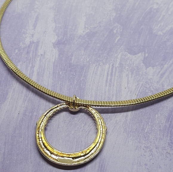 Monet Gold Tone Necklace with Circular Pendant - Picture 7 of 7